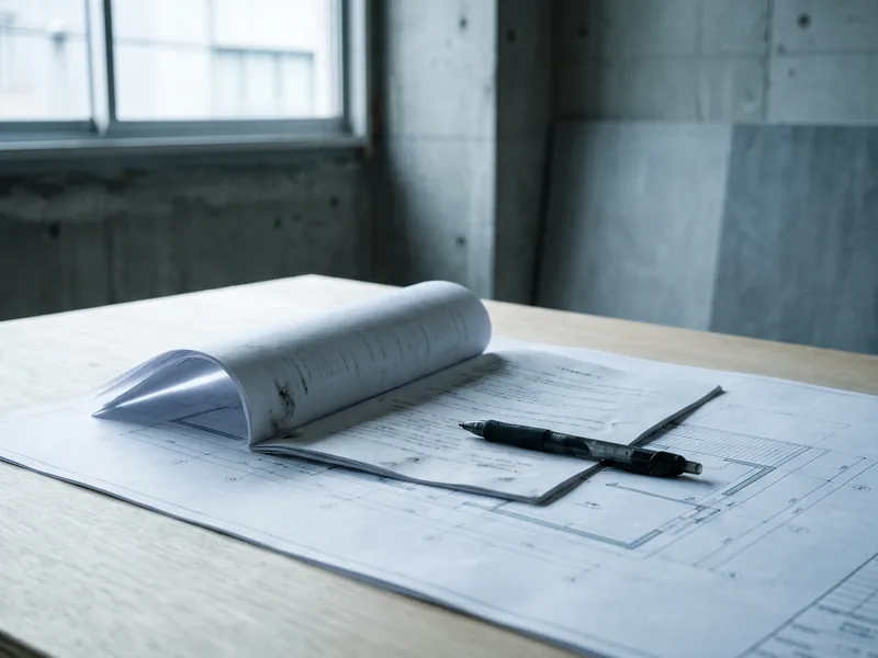 An open document on a drawing, with a pen resting on it.
